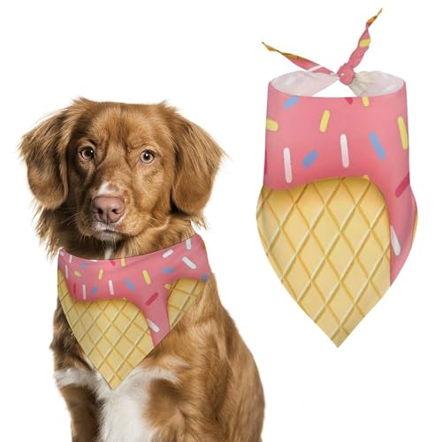 Hundehalstuch mit Eiscreme- und Waffelmuster, waschbar und verstellbar, dreieckig, atmungsaktiv, für kleine, mittelgroße und große Haustiere, niedliches modisches Haustierzubehör Hundehalstuch mit Eiscreme- und Waffelmuster, waschbar und verstellbar, dreieckig, atmungsaktiv, für kleine, mittelgroße und große Haustiere, niedliches modisches Haustierzubehör von LKHDS