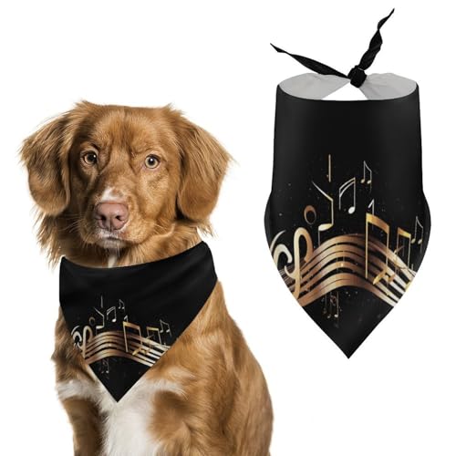 Hundehalstuch mit Musiknoten, waschbar und verstellbar, Dreieckstuch, atmungsaktiv, für kleine, mittelgroße und große Haustiere, niedliches modisches Haustierzubehör Hundehalstuch mit Musiknoten, waschbar und verstellbar, Dreieckstuch, atmungsaktiv, für kleine, mittelgroße und große Haustiere, niedliches modisches Haustierzubehör von LKHDS