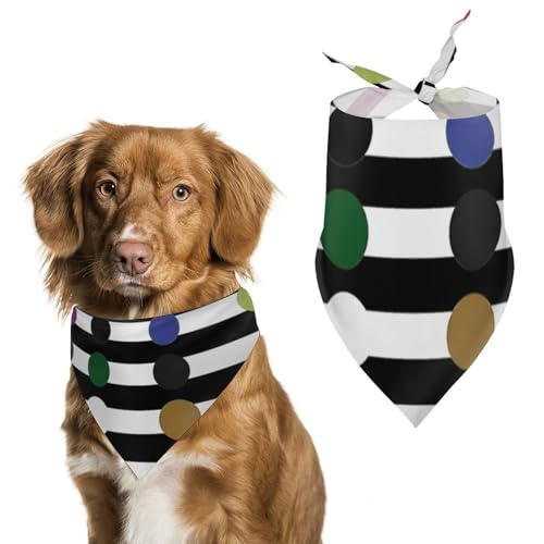 Hundehalstuch mit Regenbogen-Punkten, waschbar und verstellbar, Dreieckstuch, atmungsaktiv, für kleine, mittelgroße und große Haustiere, niedliches modisches Haustierzubehör Hundehalstuch mit Regenbogen-Punkten, waschbar und verstellbar, Dreieckstuch, atmungsaktiv, für kleine, mittelgroße und große Haustiere, niedliches modisches Haustierzubehör von LKHDS