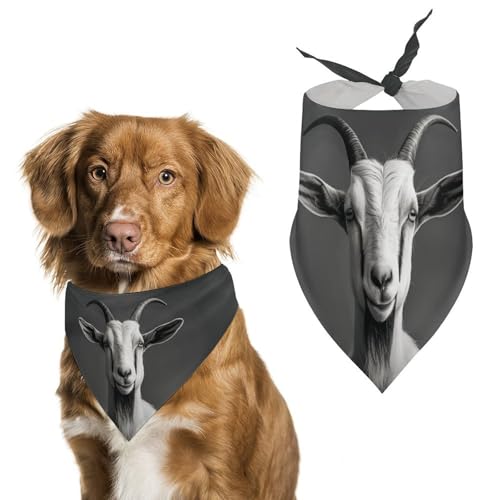 Hundehalstuch mit Ziegenmotiv, waschbar und verstellbar, atmungsaktiv, für kleine, mittelgroße und große Haustiere, niedliches modisches Haustier-Accessoire, Schwarz und Weiß Hundehalstuch mit Ziegenmotiv, waschbar und verstellbar, atmungsaktiv, für kleine, mittelgroße und große Haustiere, niedliches modisches Haustier-Accessoire, Schwarz und Weiß von LKHDS