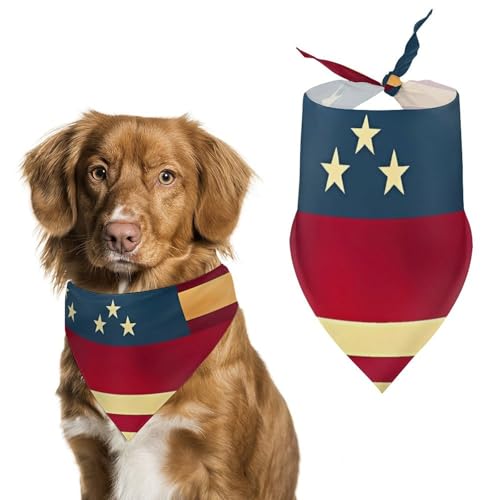 Hundehalstuch mit amerikanischer Flagge, waschbar und verstellbar, dreieckig, atmungsaktiv, für kleine, mittelgroße und große Haustiere, niedliches modisches Haustierzubehör Hundehalstuch mit amerikanischer Flagge, waschbar und verstellbar, dreieckig, atmungsaktiv, für kleine, mittelgroße und große Haustiere, niedliches modisches Haustierzubehör von LKHDS
