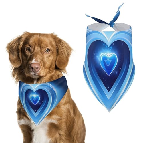 Hundehalstuch mit blauem Herz, waschbar und verstellbar, dreieckig, atmungsaktiv, für kleine, mittelgroße und große Haustiere, niedliches modisches Haustierzubehör Hundehalstuch mit blauem Herz, waschbar und verstellbar, dreieckig, atmungsaktiv, für kleine, mittelgroße und große Haustiere, niedliches modisches Haustierzubehör von LKHDS