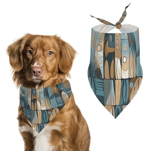 Hundehalstuch mit blauem und braunem Muster, waschbar und verstellbar, dreieckig, atmungsaktiv, für kleine, mittelgroße und große Haustiere, niedliches modisches Haustierzubehör Hundehalstuch mit blauem und braunem Muster, waschbar und verstellbar, dreieckig, atmungsaktiv, für kleine, mittelgroße und große Haustiere, niedliches modisches Haustierzubehör von LKHDS