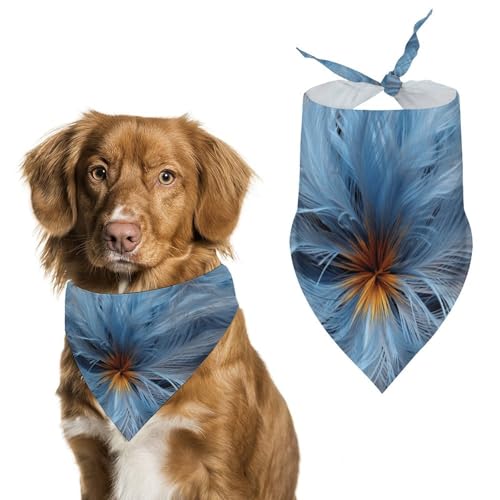 Hundehalstuch mit großer blauer Blume, waschbar und verstellbar, dreieckig, atmungsaktiv, für kleine, mittelgroße und große Haustiere, niedliches modisches Haustierzubehör von LKHDS