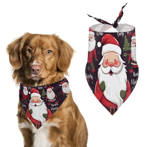 Weihnachtsmann-Hundehalstuch, waschbar, verstellbar, dreieckig, atmungsaktiv, für kleine, mittelgroße und große Haustiere, niedliches modisches Haustierzubehör Weihnachtsmann-Hundehalstuch, waschbar, verstellbar, dreieckig, atmungsaktiv, für kleine, mittelgroße und große Haustiere, niedliches modisches Haustierzubehör von LKHDS