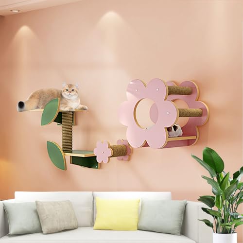 LKPMGOA Katzen Kletterwand, Kratzbaum Wand Wandmöbel, für Die Wand, Zum Klettern, Spielen, Nickerchen und Kratzen(5pcs) von LKPMGOA