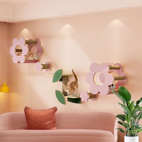 LKPMGOA Katzen Kletterwand, Kratzbaum Wand Wandmöbel, für Die Wand, Zum Klettern, Spielen, Nickerchen und Kratzen(7pcs) von LKPMGOA
