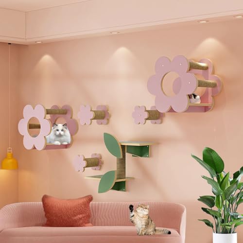 LKPMGOA Katzen Kletterwand, Kratzbaum Wand Wandmöbel, für Die Wand, Zum Klettern, Spielen, Nickerchen und Kratzen(8pcs) von LKPMGOA