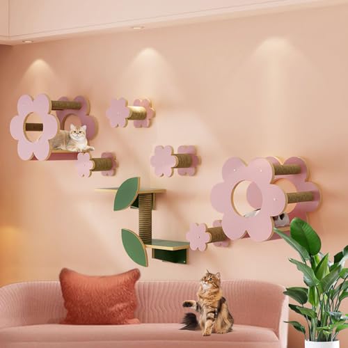 LKPMGOA Katzen Kletterwand, Kratzbaum Wand Wandmöbel, für Die Wand, Zum Klettern, Spielen, Nickerchen und Kratzen(9-2pcs) von LKPMGOA