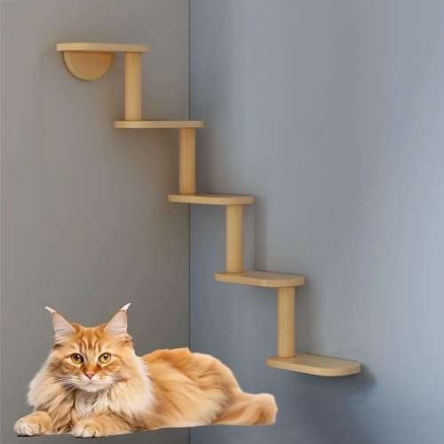 LKPMGOA Katzen-Wandmöbel, Eck-Kletterregal, Sitzstangen, Katzenlaufstege für Die Wand, Frei Kombinierbar, zum Klettern, Spielen, Schlafen, Kratzen(108 * 75cm) von LKPMGOA