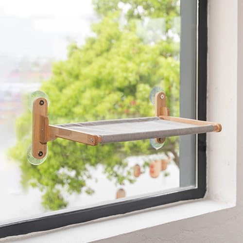 LKPMGOA Katzen-Wandregal, Kletterwand Katze Eck-Kletterregal, Sitzstangen, Katzenregal, Saugnapfhalterung, Tragkraft 20 Kg(65 * 23cm) von LKPMGOA