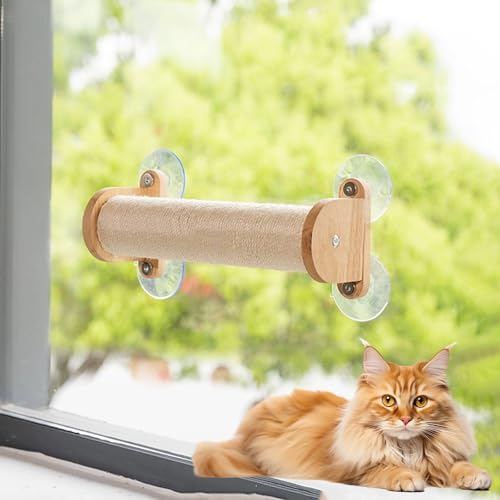 LKPMGOA Katzen-Wandregal, Platzsparendes Wandmöbel zum Ausruhen, Abgerundete und Glatte Ecken, Saugnapfhalterung, 20 Kg Belastbar(37.6 * 15cm) von LKPMGOA