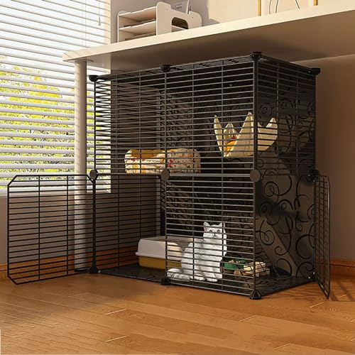 LKPMGOA Katzengehege für den Innenbereich mit Katzentoilette, Verfeinerungsgitter für Katzenkäfige, mit Kabelbindern, Einfache Reinigung Durch Ausspülen (Size : B-75x39x73cm) von LKPMGOA