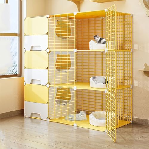 LKPMGOA Katzenkäfig für Wohnungskatzen mit Katzentoilette, Großem Katzengehege, Verfeinerungsgitter, Geschichtetem Design, Bequem und Hygienisch zu Reinigen (Size : B-105x45x105cm) von LKPMGOA