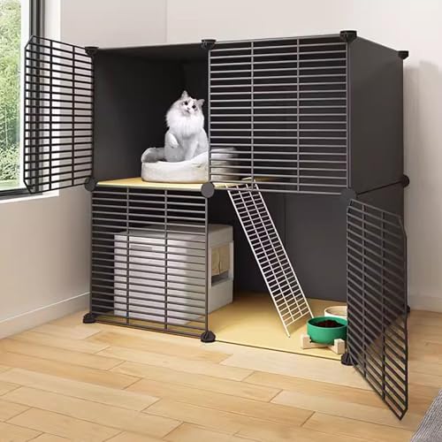 LKPMGOA Katzenkafig Indoor Katzenkäfige für den Innenbereich, Haustierkäfige für Katzen, Katzengehege, Verschlüsseltes Gitter, Geeignet für Kätzchen(75x49x73cm) von LKPMGOA