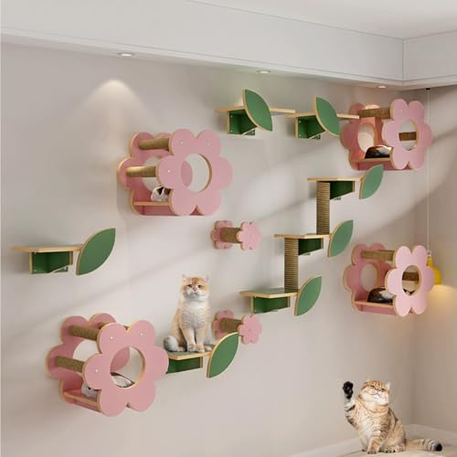 LKPMGOA Katzenkletterregale Zur Wandmontage, Katzenregal Für Die Wand, Verstärkte Platte, Zum Schlafen, Spielen Und Kratzen(15pcs) von LKPMGOA