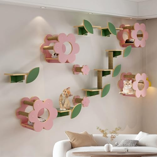 LKPMGOA Katzenregale und Sitzstangen für Die Wand, Wandkratzbaum, Verdickte Platte, Mehr Platz, zum Schlafen, Spielen und Kratzen(15pcs) von LKPMGOA