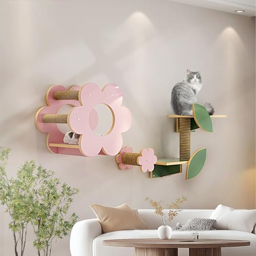 LKPMGOA Katzenregale und Sitzstangen für Die Wand, Wandkratzbaum, Verdickte Platte, Mehr Platz, zum Schlafen, Spielen und Kratzen(5pcs) von LKPMGOA