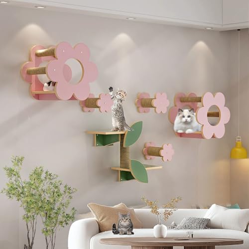 LKPMGOA Katzenregale und Sitzstangen für Die Wand, Wandkratzbaum, Verdickte Platte, Mehr Platz, zum Schlafen, Spielen und Kratzen(8pcs) von LKPMGOA