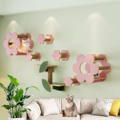 LKPMGOA Kletterwand Katzen Set, Regale Und Sitzstangen für Die Wand, Verdickte Platte, Erweiterter Platz, Geeignet Für Katzen Zum Spielen und Schlafen(9-2pcs) von LKPMGOA