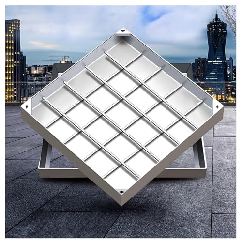 Deckel und Rahmen für Schachtabdeckung aus Edelstahl, unsichtbarer Deckel für Abwasserbecken, integrierter Inspektionsdeckel aus Metall für den Innen- und Außenbereich (8 cm, 70 x 70 cm/27,6 x 27,6 von LKSGJSNB