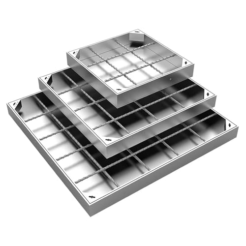 Klärgrubenabdeckungen, Eingelassene Klärgrubenabdeckung mit Rahmen, Schachtabdeckung und Rahmen aus Edelstahl der Spitzenklasse, unsichtbare Abwasserbeckenabdeckung(5cm,30*30cm/11.8*11.8in) von LKSGJSNB