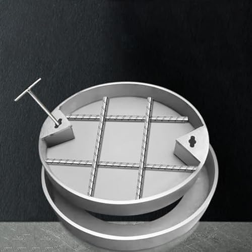 LKSGJSNB Klärgrubenabdeckungen, Kanaldeckel aus Edelstahl 304, unsichtbarer Schachtdeckel aus Edelstahl, rund, in Beton eingebetteter Edelstahlrahmen(D40cm/15.7in) von LKSGJSNB