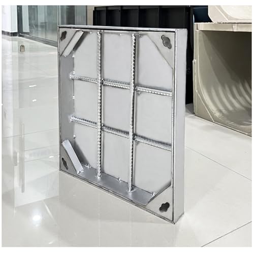 LKSGJSNB Klärgrubenabdeckungen, Quadratischer Schachtdeckel, 304 unsichtbarer Schacht, quadratischer versenkter Klärgrubendeckel mit Hebehaken und Rahmen(8cm,70 * 70cm/27.6 * 27.6in) von LKSGJSNB