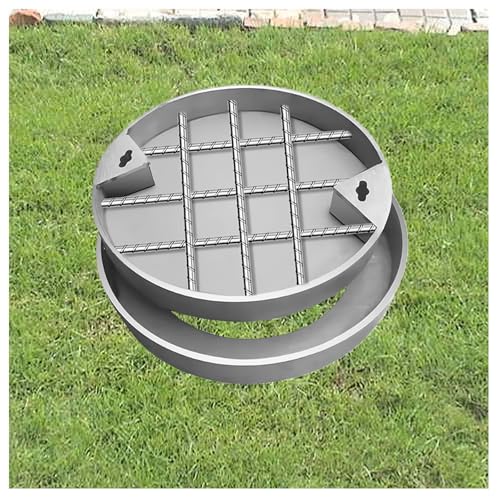LKSGJSNB Klärgrubenabdeckungen, Runder Schachtdeckel, unsichtbarer Schachtdeckel, Edelstahlrahmen, eingebetteter Beton for Hofpflaster, Parkplatz, Klärgrube(D60cm/23.6in) von LKSGJSNB