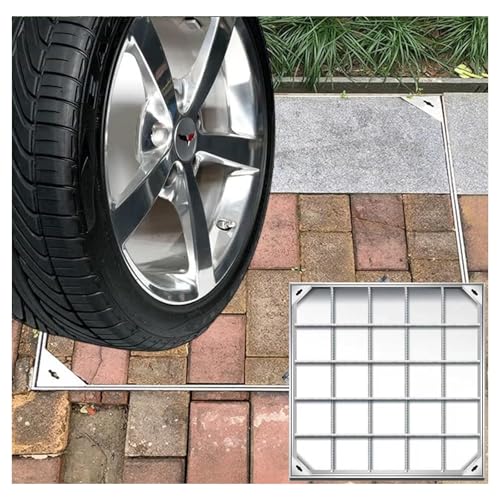 LKSGJSNB Klärgrubenabdeckungen, Schachtabdeckung und Rahmen aus Edelstahl der Spitzenklasse, robuster, versenkter quadratischer Klärgrubendeckel mit Sockel(8cm,100 * 100cm/39.3 * 39.3in) von LKSGJSNB