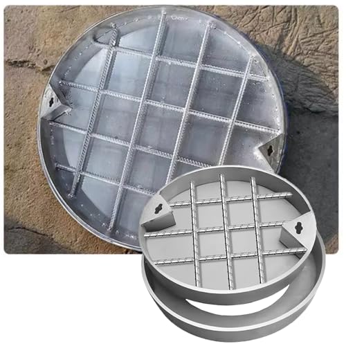 LKSGJSNB Klärgrubenabdeckungen, Unsichtbarer Schachtdeckel und Rahmen aus Edelstahl, eingebetteter Kanaldeckel aus verstärktem Stahl, for Hof/Einfahrt/Gehweg/Parkplatz(D70cm/27.5in) von LKSGJSNB
