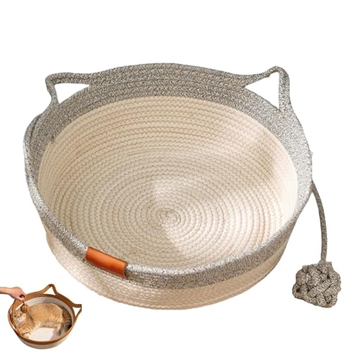 LLDYAN Cutypet Cat Basket, Pets Hand Woven Sleeping Bed Basket, Scratch-Resistant Woven Bed with Built-In Teasing Ball, Breathable & Easy to Clean, Cool Comfort for Indoor Small Cat & Dog (S,Grey) LLDYAN Cutypet Cat Basket, Pets Hand Woven Sleeping Bed Basket, Scratch-Resistant Woven Bed with Built-In Teasing Ball, Breathable & Easy to Clean, Cool Comfort for Indoor Small Cat & Dog (S,Grey) von LLDYAN