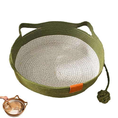 LLDYAN Cutypet Cat Basket, Pets Hand Woven Sleeping Bed Basket, Scratch-Resistant Woven Bed with Built-In Teasing Ball, Breathable & Easy to Clean, Cool Comfort for Indoor Small Cat & Dog (S,Green) LLDYAN Cutypet Cat Basket, Pets Hand Woven Sleeping Bed Basket, Scratch-Resistant Woven Bed with Built-In Teasing Ball, Breathable & Easy to Clean, Cool Comfort for Indoor Small Cat & Dog (S,Green) von LLDYAN