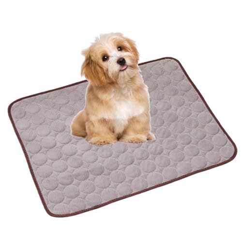 LLDYAN Furry Basics Cooling Mat, Dog Cooling Mat, Pet Cooling Mat Ice Silk, Furry Basics Dog Cooling Mat, Cooling Mat for Dogs, Washable & Portable Pet Soft Pad, Non-Slip Summer Mat (M,Brown) von LLDYAN