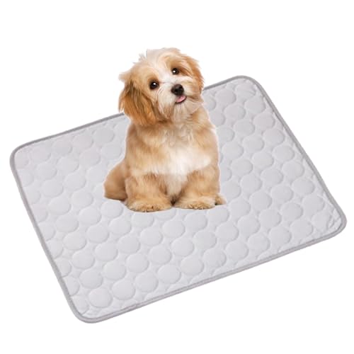 LLDYAN Furry Basics Cooling Mat, Dog Cooling Mat, Pet Cooling Mat Ice Silk, Furry Basics Dog Cooling Mat, Cooling Mat for Dogs, Washable & Portable Pet Soft Pad, Non-Slip Summer Mat (XL,Grey) von LLDYAN