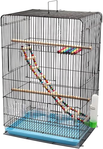 Vogelkäfig, Vogelvoliere, Vogelkäfig for den Außenbereich, tragbar, for Aufhängen, for Papageien, Nymphensittiche, Sittiche, Conures, Tauben, Flugstangen(Dark Blue) von LLHTTDMBDFC