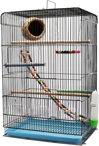 Vogelkäfig, Vogelvoliere, Vogelkäfig for den Außenbereich, tragbar, for Aufhängen, for Papageien, Nymphensittiche, Sittiche, Conures, Tauben, Flugstangen(Red) von LLHTTDMBDFC