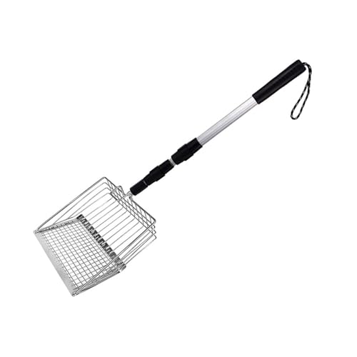 LLINthy Metallstreu Scooper Für Katzen Mit Einziehbarem Effizientes Sieben Design Multi Use Hähnchen Coops Rakes Reinigungswerkzeug Katzen Müll Reinigungswerkzeug von LLINthy