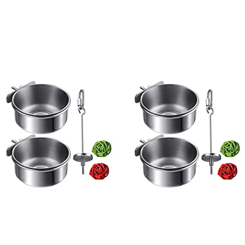 LLKOZN 10 Paket Edelstahl Häuschen Set Papagei Fütterung Geschirr Becher Futter Wasser Schalen Vogelfutter Halter von LLKOZN