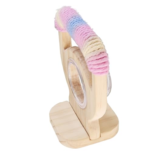 LLLmhuaa Vogelsitzstange mit Baumwollseil umwickelt, mit Futterbecher, für kleine Papageien, Nymphensittiche, Sittiche, Spielständer, Trainingsgerät von LLLmhuaa