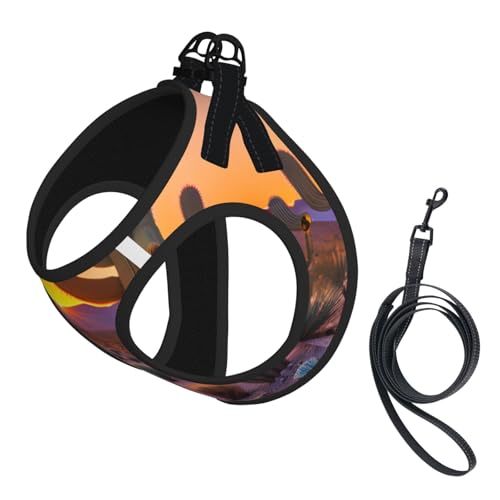 L Haustier-Leine, Hundegeschirr, kleine Größe, Kaktus-Wüste, Sonnenuntergänge, mit Schnalle, Hundebegleiter, Outdoor-Hund L Haustier-Leine, Hundegeschirr, kleine Größe, Kaktus-Wüste, Sonnenuntergänge, mit Schnalle, Hundebegleiter, Outdoor-Hund von LLOTPQ