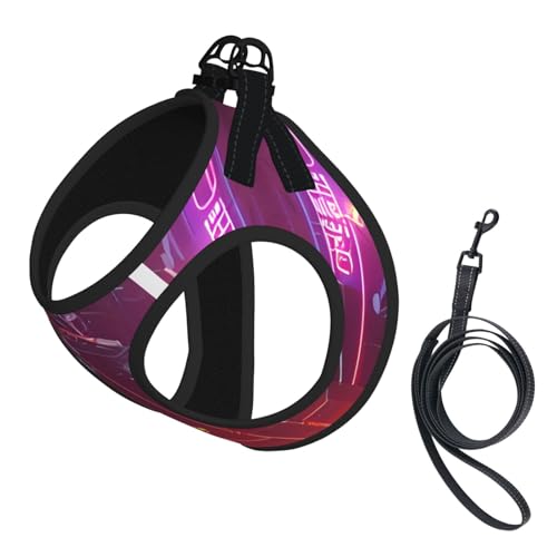 L Pet Leash Vest Dog Harness - Small Size Dartpfeile Furture Print Leash Set with Buckle Canine Companion Outdoor dog walking von LLOTPQ