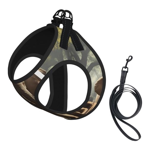 L Pet Leash Vest Dog Harness - Small Size Elephant Print Leash Set with Buckle, Canine Companion Outdoor dog walking von LLOTPQ