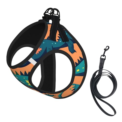 L Pet Leash Vest Dog Harness - Small Sized Dinosaur Print Leash Set with Buckle, Canine Companion Outdoor dog walking L Pet Leash Vest Dog Harness - Small Sized Dinosaur Print Leash Set with Buckle, Canine Companion Outdoor dog walking von LLOTPQ