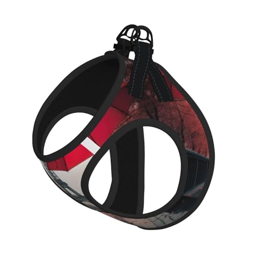 L Pet Leash Vest Hundegeschirr, kleine Größe, Eiffelturm mit rotem Regenschirm, Leinenset mit Schnalle, Hundebegleiter, Outdoor-Spaziergänge von LLOTPQ