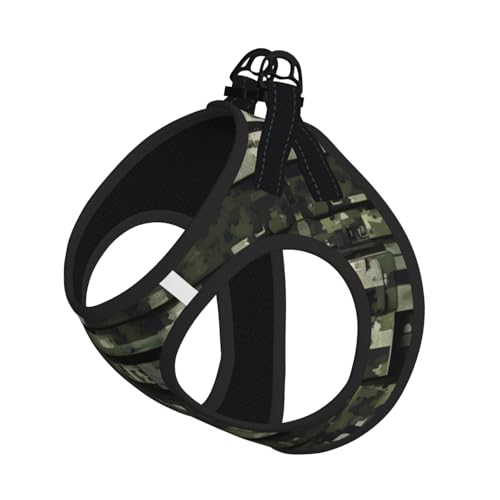 L Pet Leash Vest Hundegeschirr, kleine Größe, digitales Camouflage-Druck, Leinen-Set mit Schnalle, Hundebegleiter, Outdoor-Spaziergänge von LLOTPQ