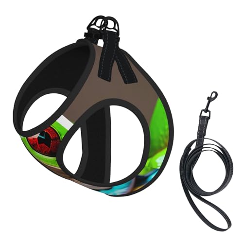 L Pet Leash Vest Hundegeschirr, kleine Größe, rote Augen, Baumfrösche, mit Schnalle, Hundebegleiter, Outdoor-Spaziergänge von LLOTPQ