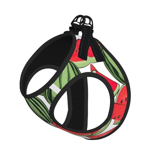 L Pet Leash Vest Hundegeschirr, kleine Größe, rotes Wassermelonen-Druck, Leinen-Set mit Schnalle, Hundebegleiter, Outdoor-Spaziergänge von LLOTPQ