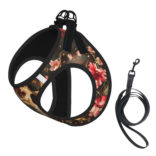 L Pet Leash Vest Hundegeschirr – Kleine Größe, Blumen-Totenkopf-Druck, Leinen-Set mit Schnalle, Hundebegleiter, Outdoor-Spaziergänge L Pet Leash Vest Hundegeschirr – Kleine Größe, Blumen-Totenkopf-Druck, Leinen-Set mit Schnalle, Hundebegleiter, Outdoor-Spaziergänge von LLOTPQ
