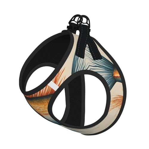 L Pet Leash Vest Hundegeschirr – Kleine Größe, Saflor-Leinen-Set mit fliegenden Fischen, mit Schnalle, Hundebegleiter, Outdoor-Spaziergänge von LLOTPQ